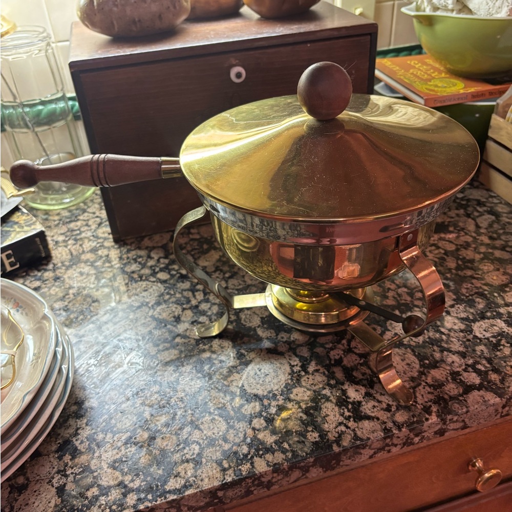 vintage brass chafing dish